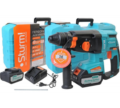 Аккумуляторный перфоратор Sturm 1BatterySystem CRH1832BLC Аккумуляторный перфоратор Sturm 1BatterySystem CRH1832BLC