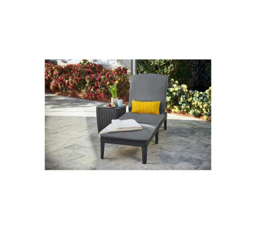 Шезлонг KETER Jaipur Sun lounger, with cushion графит 238416