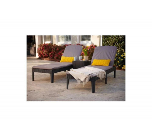 Шезлонг KETER Jaipur Sun lounger, with cushion графит 238416