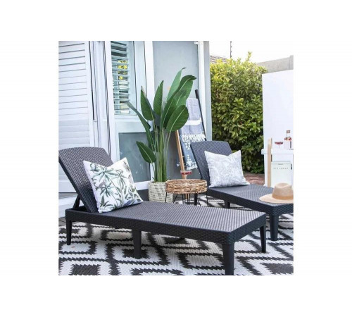 Шезлонг KETER Jaipur Sun lounger, with cushion графит 238416