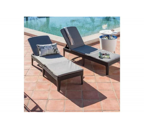 Шезлонг KETER Jaipur Sun lounger, with cushion графит 238416