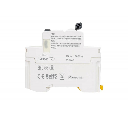Выключатель дифференциального тока IEK ARMAT R10N 2P 25А 10мА тип A AR-R10N-2-025A010 Выключатель дифференциального тока IEK ARMAT R10N 2P 25А 10мА тип A AR-R10N-2-025A010