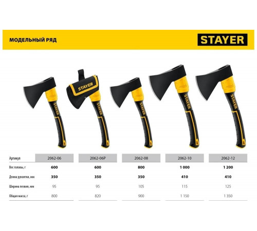 STAYER FIBERGLASS, 600/800 г, с чехлом, 350 мм, Кованый топор (2062-06P) STAYER FIBERGLASS, 600/800 г, с чехлом, 350 мм, Кованый топор (2062-06P)