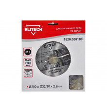 Диск пильный по дереву (200х32/30 мм; 2.2 мм; 24Z) Elitech 1820.055100