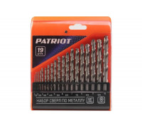 Набор сверл по металлу HSS, 19 шт №1: 1.0-10.0 мм, в пластиковом боксе Patriot 815010544