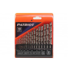 Набор сверл по металлу HSS, 19 шт №1: 1.0-10.0 мм, в пластиковом боксе Patriot 815010544