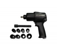 Пневматический ударный гайковерт KraftWell 1/2 с комплектом ударных головок, 780 Нм KRW750IW-T