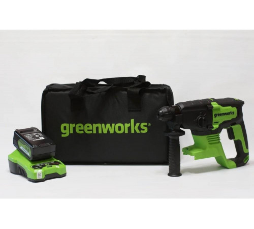 Аккумуляторный бесщеточный перфоратор GreenWorks GD24SDS2K4 3803007UB Аккумуляторный бесщеточный перфоратор GreenWorks GD24SDS2K4 3803007UB