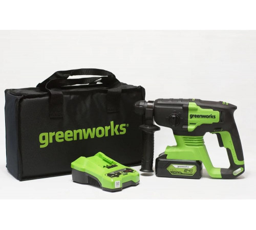 Аккумуляторный бесщеточный перфоратор GreenWorks GD24SDS2K4 3803007UB Аккумуляторный бесщеточный перфоратор GreenWorks GD24SDS2K4 3803007UB