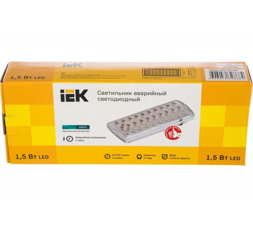 Аварийный аккумуляторный светильник ДПА 2101 4ч 30LED IP20 IEK LDPA0-2101-30-K01 308638 Аварийный аккумуляторный светильник ДПА 2101 4ч 30LED IP20 IEK LDPA0-2101-30-K01 308638