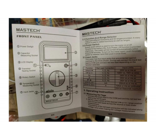 Цифровой мультиметр Mastech MY62 Цифровой мультиметр Mastech MY62