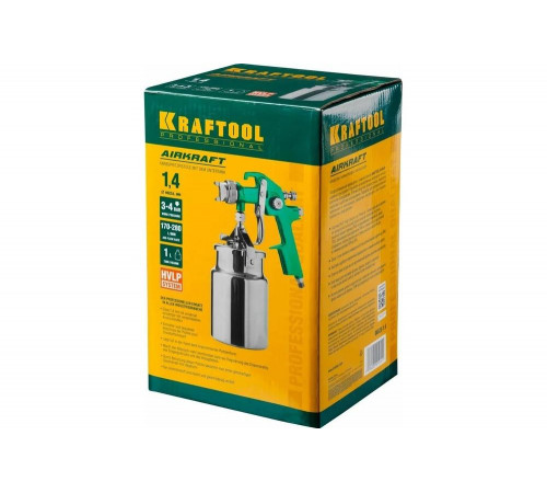 KRAFTOOL сопло 1,4 мм, краскопульт пневматический с нижним бачком AIRKRAFT 06520-1.4 Pro KRAFTOOL сопло 1,4 мм, краскопульт пневматический с нижним бачком AIRKRAFT 06520-1.4 Pro