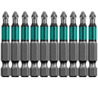 Биты профессиональные KRAFTOOL Optimum Line PZ2, 50 мм, хвостовик E 1/4", 10 шт в блистере 26124-2-50-10