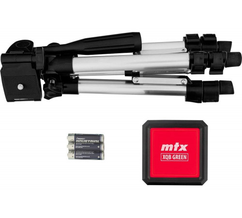Лазерный уровень MTX xqb green pro set, 20 м, зеленый луч, батарейки, штатив 350195 Лазерный уровень MTX xqb green pro set, 20 м, зеленый луч, батарейки, штатив 350195