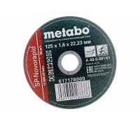 Круг отрезной по нержавеющей стали (125 x 1.6 x 22,2 мм) SP-Novorapid RU Metabo 617178000