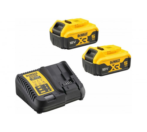 Набор Dewalt: 2 АКБ DCB184, Li-Ion, 18 В, 5 Ач и зарядное устройство DCB115, 12/14.4/18 В, 4 A DCB115P2 DCB115P2-QW