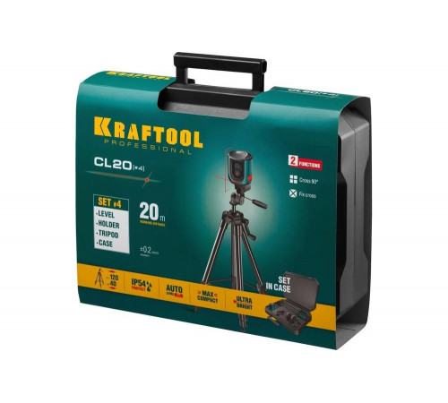 Лазерный линейный нивелир KRAFTOOL CL 20 #4 34700-4 Лазерный линейный нивелир KRAFTOOL CL 20 #4 34700-4