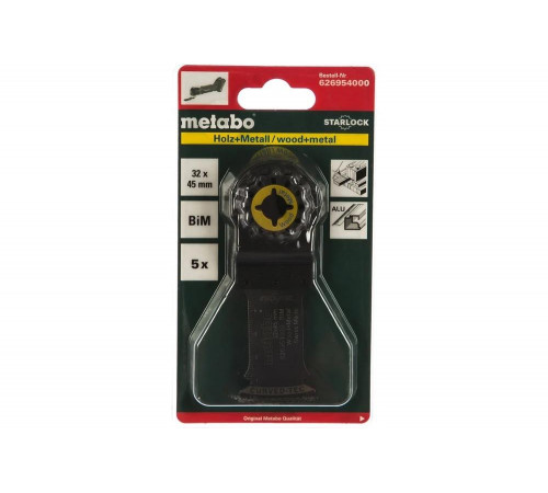 Пилка по дереву и металлу wood+metal (5 шт; 32х45 мм; BiM; Starlock; 20TPI) Metabo 626954000