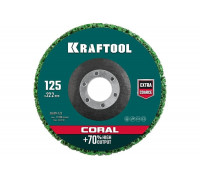 Полимерно-шлифовальный синтетический абразивный круг KRAFTOOL Coral 125x22.2 мм 36599-125