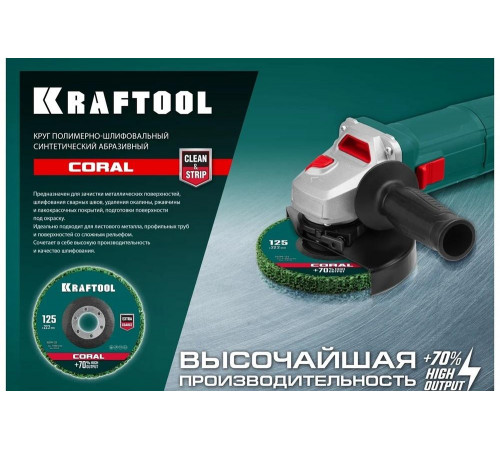 Полимерно-шлифовальный синтетический абразивный круг KRAFTOOL 36599-125 Полимерно-шлифовальный синтетический абразивный круг KRAFTOOL 36599-125