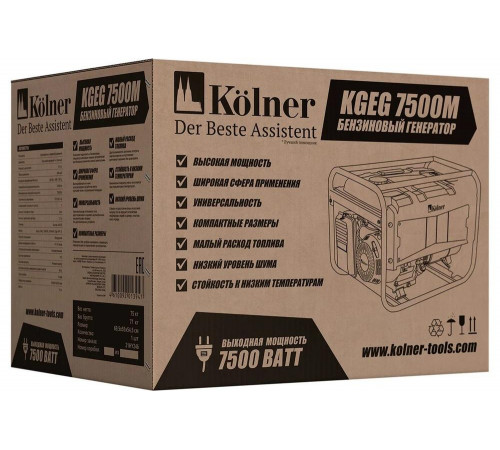 Бензиновый генератор Kolner 7500 Вт KGEG 7500М 8040200186
