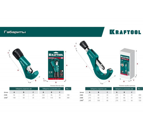 KRAFTOOL  Universal-45 (3-45 мм), Труборез для меди и алюминия (23485)