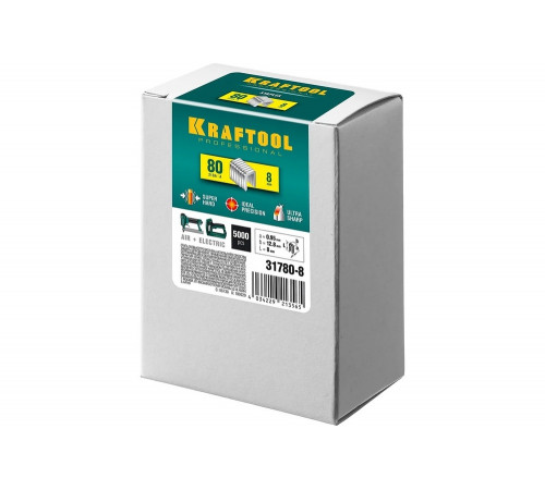 KRAFTOOL скобы тип 80, 8 мм, скобы для степлера 31780-8 KRAFTOOL скобы тип 80, 8 мм, скобы для степлера 31780-8