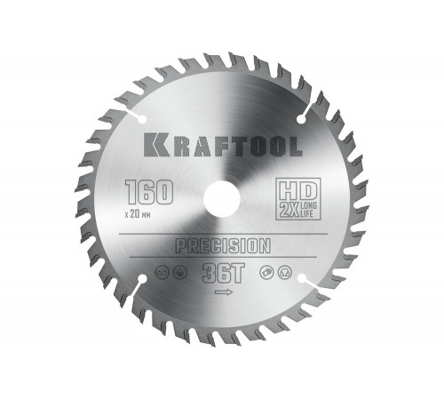 Пильный диск по дереву KRAFTOOL Precision 160x20 мм, 36т 36952-160-20 Пильный диск по дереву KRAFTOOL Precision 160x20 мм, 36т 36952-160-20