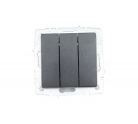 3-клавишный выключатель IEK Brite 10а вс10-3-0-брч черный BR-V30-0-10-K02