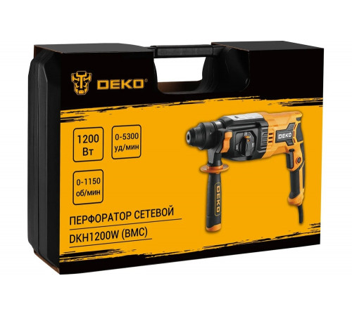 Сетевой перфоратор DEKO DKH1200W в кейсе, 1200 Вт 063-4364 Сетевой перфоратор DEKO DKH1200W в кейсе, 1200 Вт 063-4364