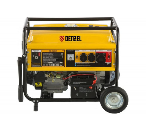 Бензиновый генератор DENZEL GE 6900E, 5,5 кВт, 220В 50Гц, 25 л, электростартер 94684 Бензиновый генератор DENZEL GE 6900E, 5,5 кВт, 220В 50Гц, 25 л, электростартер 94684