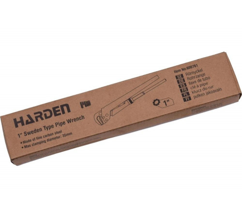 Трубный рычажный ключ HARDEN шведский, длина 280 мм, разведение губок 35 мм 600761 Трубный рычажный ключ HARDEN шведский, длина 280 мм, разведение губок 35 мм 600761