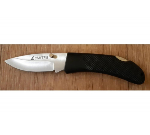 STAYER 75 мм, 2,35 мм, обрезиненная ручка, складной нож 47600-1_z01 STAYER 75 мм, 2,35 мм, обрезиненная ручка, складной нож 47600-1_z01