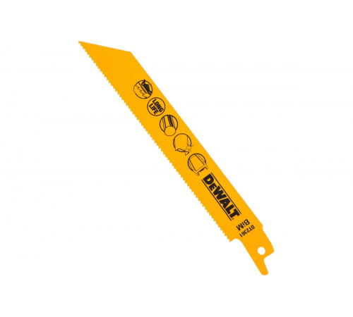 Пилки для сабельной пилы по металлу (152 мм; шаг зубьев 1.82 мм) 5 шт. DEWALT DT 2361