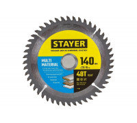 Пильный диск по алюминию STAYER Multi Material супер чистый рез, 140x20/16 мм, 48Т 3685-140-20-48