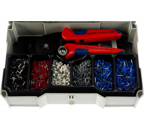 Набор контактных гильз с инструментом для опрессовки KNIPEX KN-979010 Набор контактных гильз с инструментом для опрессовки KNIPEX KN-979010