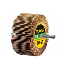 Круг шлифовальный лепестковый STAYER на шпильке, P100, 80x40 мм STAYER 36609-100