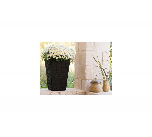 Кашпо Keter Rattan Planter M коричневый 228975