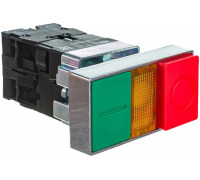 Кнопка управления IEK LAY5-BW8465, "I-O", сдвоенная с подсветкой BBD40-BW-K51