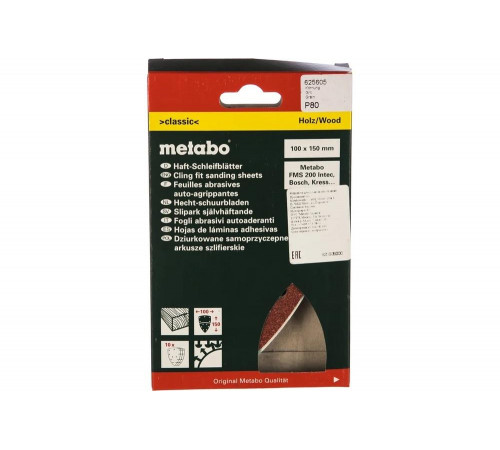 Шлифлисты classic по дереву для FMS200 (P80, 10шт) Metabo 625605000