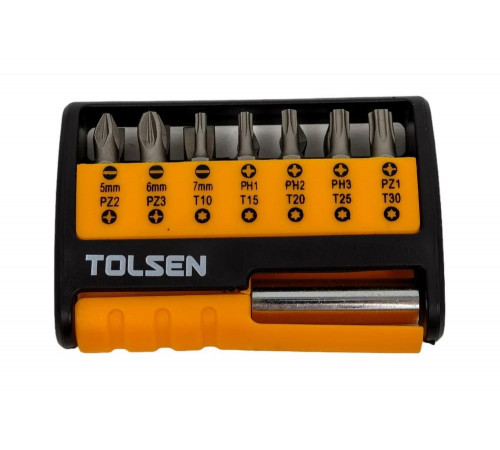 Набор вставок бит 1/4", PH, PZ, SL, Torx, 15 предметов TOLSEN TT20365 Набор вставок бит 1/4", PH, PZ, SL, Torx, 15 предметов TOLSEN TT20365