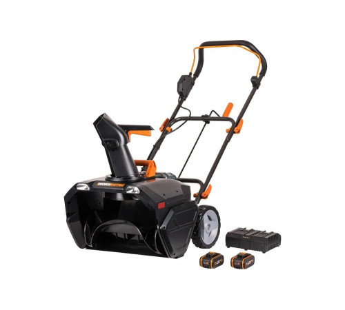 Снегоуборщик WORX WG471E аккумуляторный 40V 50см, бесщеточный, с двумя АКБ на 4Ач и двойным ЗУ в 2A+2А Снегоуборщик WORX WG471E аккумуляторный 40V 50см, бесщеточный, с двумя АКБ на 4Ач и двойным ЗУ в 2A+2А