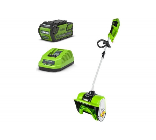 Аккумуляторный снегоуборщик GreenWorks 40V, 30 см, бесщеточный, с 1хАКБ 5 Ач и ЗУ 2600807UG Аккумуляторный снегоуборщик GreenWorks 40V, 30 см, бесщеточный, с 1хАКБ 5 Ач и ЗУ 2600807UG