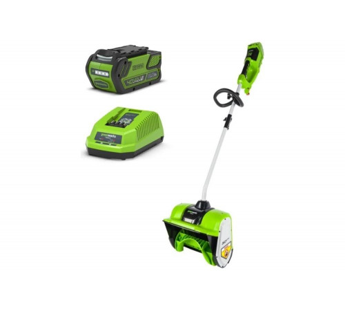 Аккумуляторный снегоуборщик GreenWorks 40V, 30 см, бесщеточный, с 1хАКБ 5 Ач и ЗУ 2600807UG Аккумуляторный снегоуборщик GreenWorks 40V, 30 см, бесщеточный, с 1хАКБ 5 Ач и ЗУ 2600807UG