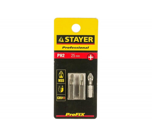 STAYER PH2, 25 мм, 2 шт., биты PROFI 26201-2-25-02