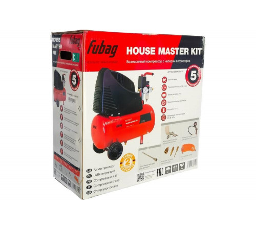 Компрессор FUBAG HOUSE MASTER KIT+ 5 OL 195/24 + 5 предметов 8213800KOA610 (8213800KOA541) Компрессор FUBAG HOUSE MASTER KIT+ 5 OL 195/24 + 5 предметов 8213800KOA610 (8213800KOA541)