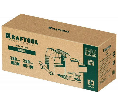 KRAFTOOL 250 мм, стальные слесарные тиски GRAND 32701-250 KRAFTOOL 250 мм, стальные слесарные тиски GRAND 32701-250