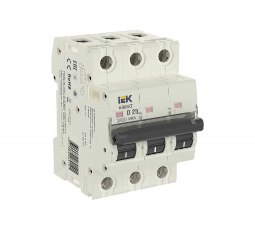 Автоматический выключатель IEK ARMAT M06N 3P D 25А AR-M06N-3-D025