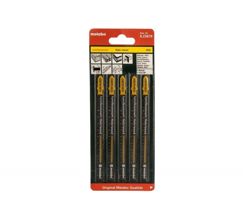 Пилки по дереву T344DP (HCS, 106х4 мм, 5 шт.) Metabo 623679000