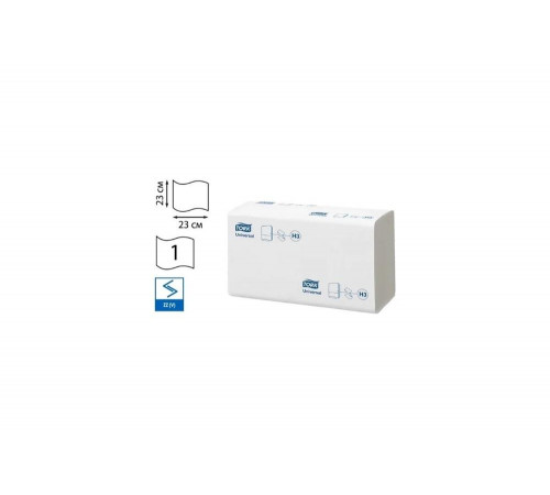Бумажные листовые полотенца Schneider Tork Universal H3 1 слой, 250 л/пач, 23х23 см, белые 120108 Бумажные листовые полотенца Schneider Tork Universal H3 1 слой, 250 л/пач, 23х23 см, белые 120108
